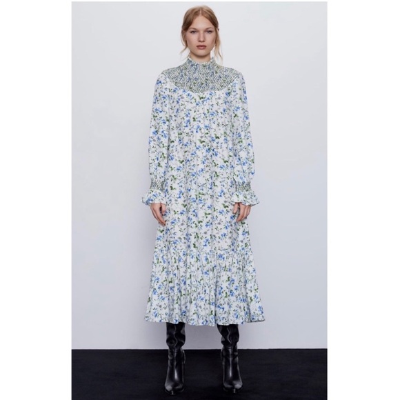 ZARA FLORAL PRINTED RUSTIC DRESS - Picture 4 of 16
